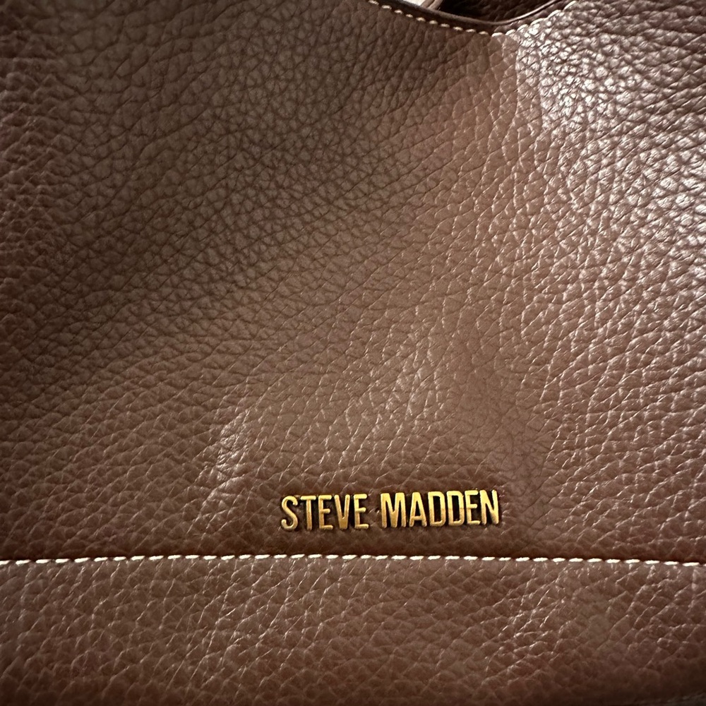 Steve Madden Dark Brown Leather Shoulder Bag - Picture 3 of 11